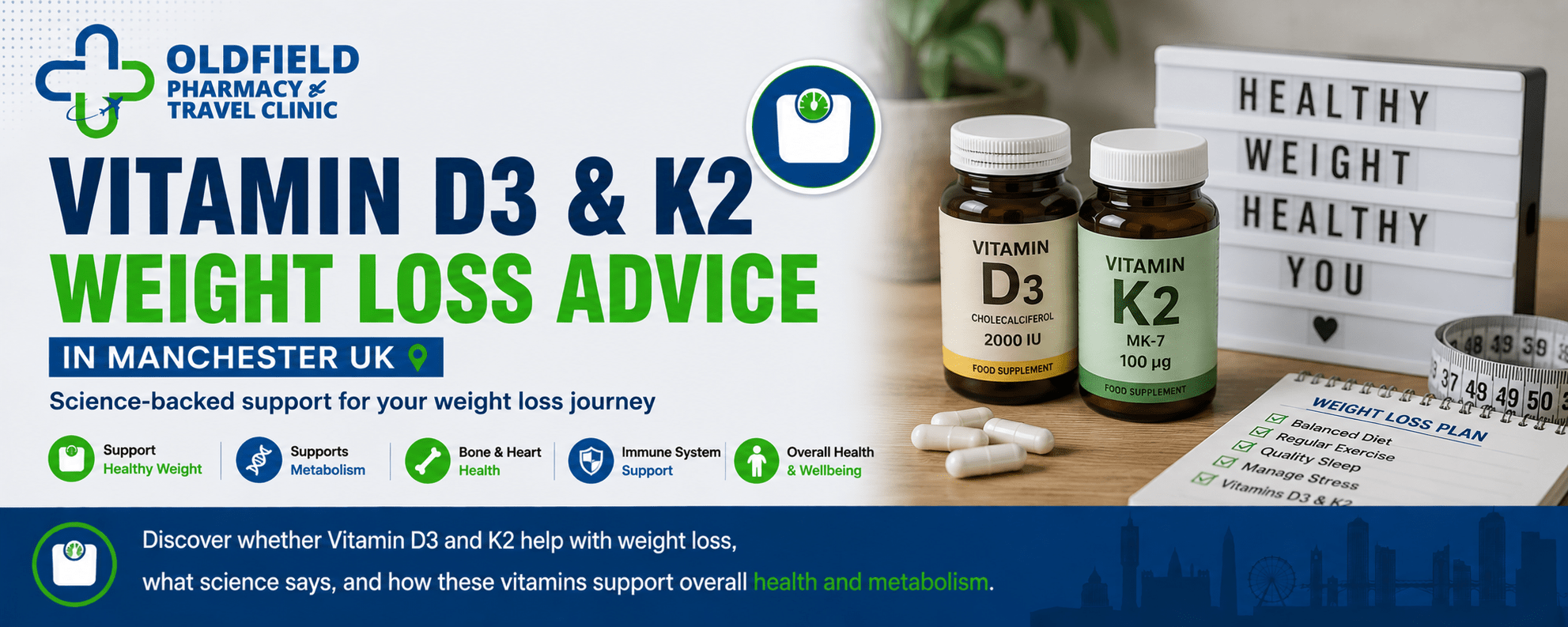 Vitamin D3 & K2 Weight Loss Advice in Manchester UK